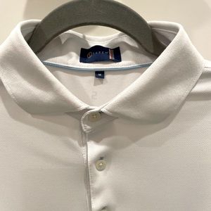 Stitch Golf shirts- white & blue striped, medium
